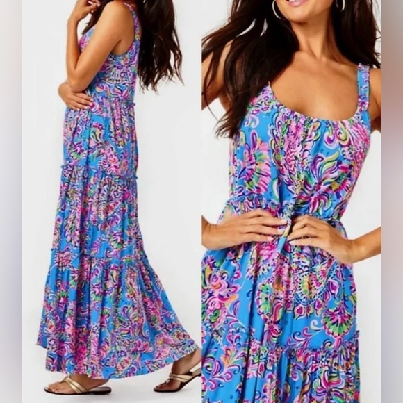 Lilly Pulitzer Dresses & Skirts - LILLY PULITZER Loro Maxi Dress - size XL -  NWT - Multi  Mermaid Grotto print